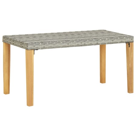 Banco de jardín ratán sintético y madera de acacia gris 120 cm de vidaXL, Bancos de jardín - Ref: Foro24-46489, Precio: 49,08...