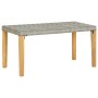 Banco de jardín ratán sintético y madera de acacia gris 120 cm de vidaXL, Bancos de jardín - Ref: Foro24-46489, Precio: 49,08...