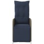 Silla de jardín reclinable con cojines de ratán sintético gris en Sillas de jardín | Comprar online en Foru.es