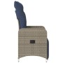 Silla de jardín reclinable con cojines de ratán sintético gris en Sillas de jardín | Comprar online en Foru.es