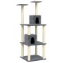 Rascador para gatos con postes de sisal gris oscuro 141 cm de vidaXL, Mobiliario para gatos - Ref: Foro24-171526, Precio: 54,...