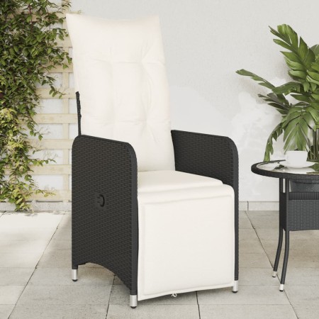 Sillones reclinable jardín cojines 2 uds ratán sintético negro en Sillas de jardín | Comprar online en Foru.es