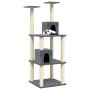 Rascador para gatos con postes de sisal gris oscuro 141 cm de vidaXL, Mobiliario para gatos - Ref: Foro24-171526, Precio: 54,...