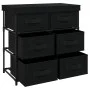 Armario almacenamiento con 6 cajones acero negro 55x29x55 cm de vidaXL, Taquillas y armarios de almacenamiento - Ref: Foro24-...