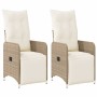 Sillones reclinables de jardín con cojines beige 2 uds ratán PE en Sillas de jardín | Comprar online en Foru.es