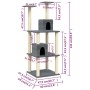 Rascador para gatos con postes de sisal gris oscuro 141 cm de vidaXL, Mobiliario para gatos - Ref: Foro24-171526, Precio: 54,...