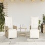 Sillones reclinables de jardín con mesa 2 uds ratán PE beige en Sillas de jardín | Comprar online en Foru.es