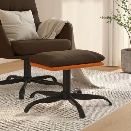 Reposapiés de tela y cuero sintético marrón 60x60x36 cm de vidaXL, Otomanas - Ref: Foro24-341610, Precio: 33,13 €, Descuento: %