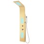 Sistema de panel de ducha acero inoxidable 201 dorado curvo de vidaXL, Boquillas de chorro para bañeras y duchas - Ref: Foro2...