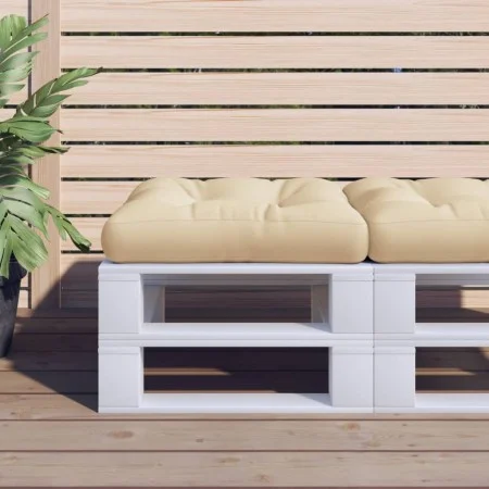 Cojín para sofá de palets de tela beige 58x58x10 cm de vidaXL, Cojines para sillas y sofás - Ref: Foro24-314637, Precio: 25,8...