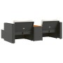 Set sofás jardín y cojines 5 pzas ratán sintético acacia negro en Sofás de exterior | Comprar online en Foru.es
