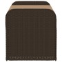Banco de almacenaje y cojín ratán sintético marrón 115x51x52 cm en Bancos de jardín | Comprar online en Foru.es