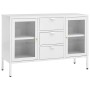 Aparador de acero y vidrio templado blanco 105x35x70 cm de vidaXL, Aparadores - Ref: Foro24-336077, Precio: 217,61 €, Descuen...