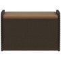 Banco de almacenaje y cojín ratán sintético marrón 80x51x52 cm en Bancos de jardín | Comprar online en Foru.es