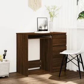 Escritorio de madera contrachapada roble marrón 90x45x76 cm de vidaXL, Escritorios - Ref: Foro24-815509, Precio: 120,46 €, De...
