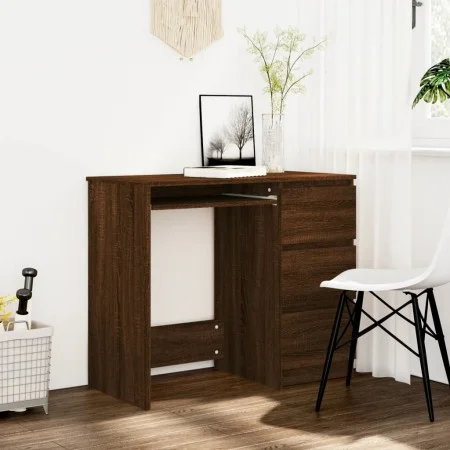 Escritorio de madera contrachapada roble marrón 90x45x76 cm de vidaXL, Escritorios - Ref: Foro24-815509, Precio: 120,46 €, De...