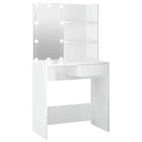 Tocador con LED blanco brillante 74,5x40x141 cm de vidaXL, Tocadores para dormitorios - Ref: Foro24-808807, Precio: 108,43 €,...