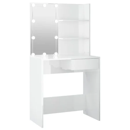 Tocador con LED blanco brillante 74,5x40x141 cm de vidaXL, Tocadores para dormitorios - Ref: Foro24-808807, Precio: 108,43 €,...