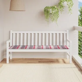 Cojín de banco de jardín tela Oxford a cuadros rojo 180x50x3 cm de vidaXL, Cojines para sillas y sofás - Ref: Foro24-314096, ...