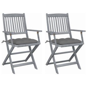 Sillas de jardín plegables 2 uds cojines madera maciza acacia en Sillas de jardín | Comprar online en Foru.es