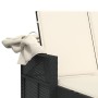 Tumbona doble con capota y cojines ratán sintético negro en Tumbonas | Comprar online en Foru.es