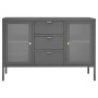 Aparador de acero y vidrio templado blanco 105x35x70 cm de vidaXL, Aparadores - Ref: Foro24-336078, Precio: 213,43 €, Descuen...
