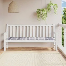 Cojín de banco de jardín tela Oxford a cuadros gris 200x50x3 cm by vidaXL, Cushions for chairs and sofas - Ref: Foro24-314103...