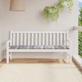 Cojín de banco de jardín tela Oxford a cuadros gris 180x50x3 cm de vidaXL, Cojines para sillas y sofás - Ref: Foro24-314097, ...