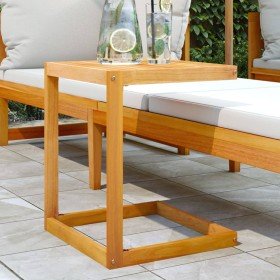 Mesa en forma de C madera maciza de acacia 42x40x50 cm en Mesas de jardín | Comprar online en Foru.es