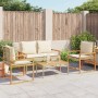 Set de muebles jardín con cojines beige mezcla 4 pzas ratán PE en Conjuntos de jardín | Comprar online en Foru.es