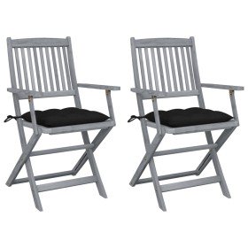 Sillas de jardín plegables 2 uds cojines madera maciza acacia en Sillas de jardín | Comprar online en Foru.es