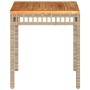 Mesa de jardín ratán PE madera acacia beige mezcla 38x38x42 cm en Mesas de jardín | Comprar online en Foru.es