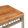 Mesa de jardín ratán PE madera acacia beige mezcla 38x38x42 cm en Mesas de jardín | Comprar online en Foru.es