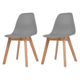 Sillas de comedor 2 unidades plástico gris de vidaXL, Sillas de comedor - Ref: Foro24-244774, Precio: 113,51 €, Descuento: %