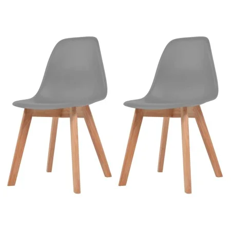 Sillas de comedor 2 unidades plástico gris de vidaXL, Sillas de comedor - Ref: Foro24-244774, Precio: 113,51 €, Descuento: %