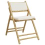 Sillas de bistró plegables con cojines 2 uds bambú blanco crema en Sillas de jardín | Comprar online en Foru.es
