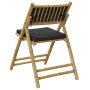 Sillas bistro plegables de bambú 2 uds con cojines gris oscuro en Sillas de jardín | Comprar online en Foru.es