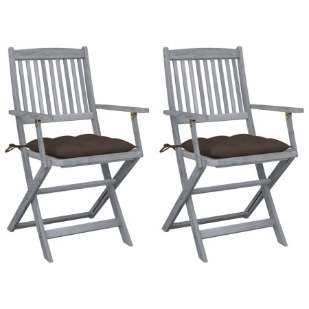 Sillas de jardín plegables 2 uds cojines madera maciza acacia en Sillas de jardín | Comprar online en Foru.es