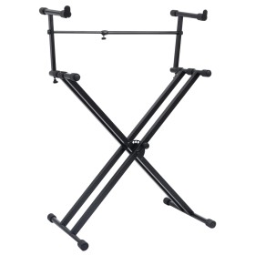 Soporte de teclado de doble refuerzo en X negro de vidaXL, Atriles para partituras - Ref: Foro24-70094, Precio: 64,86 €, Desc...