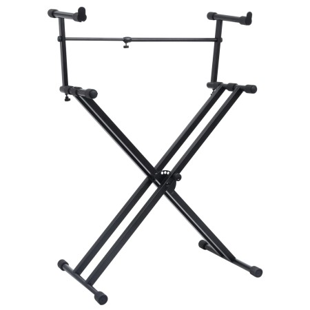 Soporte de teclado de doble refuerzo en X negro de vidaXL, Atriles para partituras - Ref: Foro24-70094, Precio: 64,86 €, Desc...