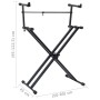 Soporte de teclado de doble refuerzo en X negro de vidaXL, Atriles para partituras - Ref: Foro24-70094, Precio: 64,86 €, Desc...