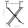 Soporte de teclado de doble refuerzo en X negro de vidaXL, Atriles para partituras - Ref: Foro24-70094, Precio: 69,01 €, Desc...