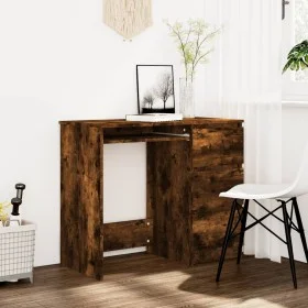 Escritorio de madera contrachapada roble ahumado 90x45x76 cm de vidaXL, Escritorios - Ref: Foro24-815507, Precio: 89,16 €, De...