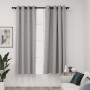 Cortinas opacas con ojales look de lino 2 pzas gris 140x175 cm de vidaXL, Cortinas y visillos - Ref: Foro24-321168, Precio: 4...
