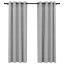 Cortinas opacas con ojales look de lino 2 pzas gris 140x175 cm de vidaXL, Cortinas y visillos - Ref: Foro24-321168, Precio: 4...