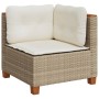 Sillón de esquina de jardín con cojines ratán sintético beige en Sofás de exterior | Comprar online en Foru.es