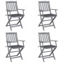 Sillas de jardín plegables 4 uds cojines madera maciza acacia en Sillas de jardín | Comprar online en Foru.es