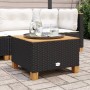 Mesa de jardín ratán PE y madera acacia negro 55x55x36 cm en Mesas de jardín | Comprar online en Foru.es