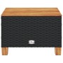 Mesa de jardín ratán PE y madera acacia negro 55x55x36 cm en Mesas de jardín | Comprar online en Foru.es