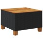 Mesa de jardín ratán PE y madera acacia negro 55x55x36 cm en Mesas de jardín | Comprar online en Foru.es